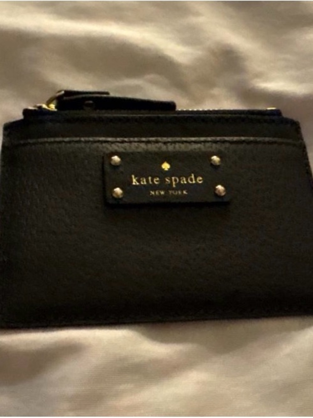kate spade Black Wallet with Gold-Tone Zipper